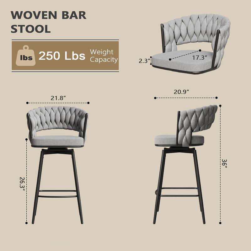 360°Swivel Bar Chairs With cushioned