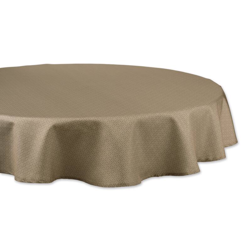 DII Stone Tonal Lattice Print Outdoor Tablecloth With Zipper 60 Round - Brown