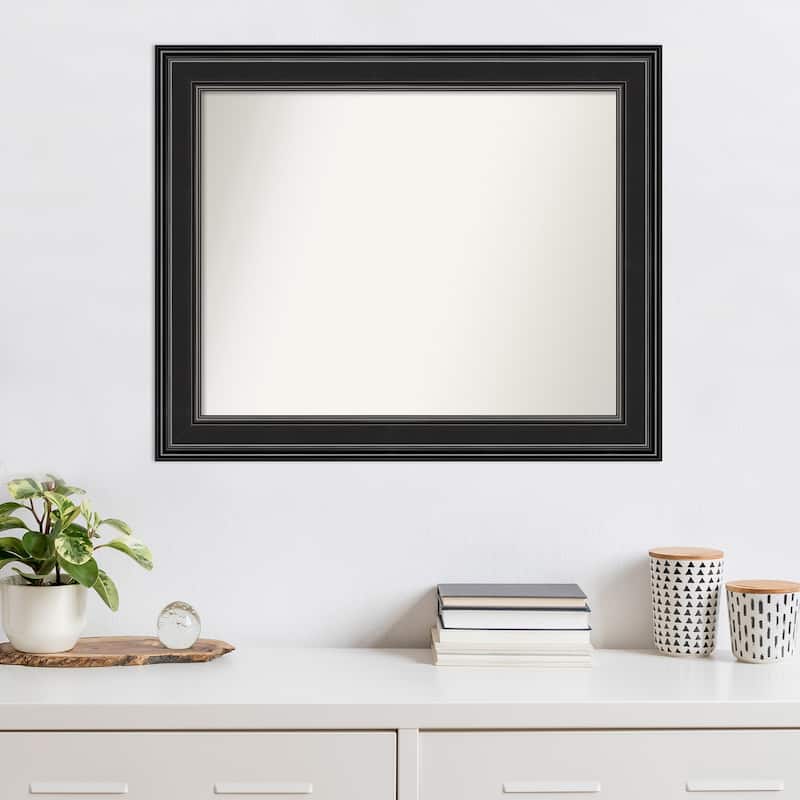 Non-Beveled Wall Mirror - Ridge Black Frame
