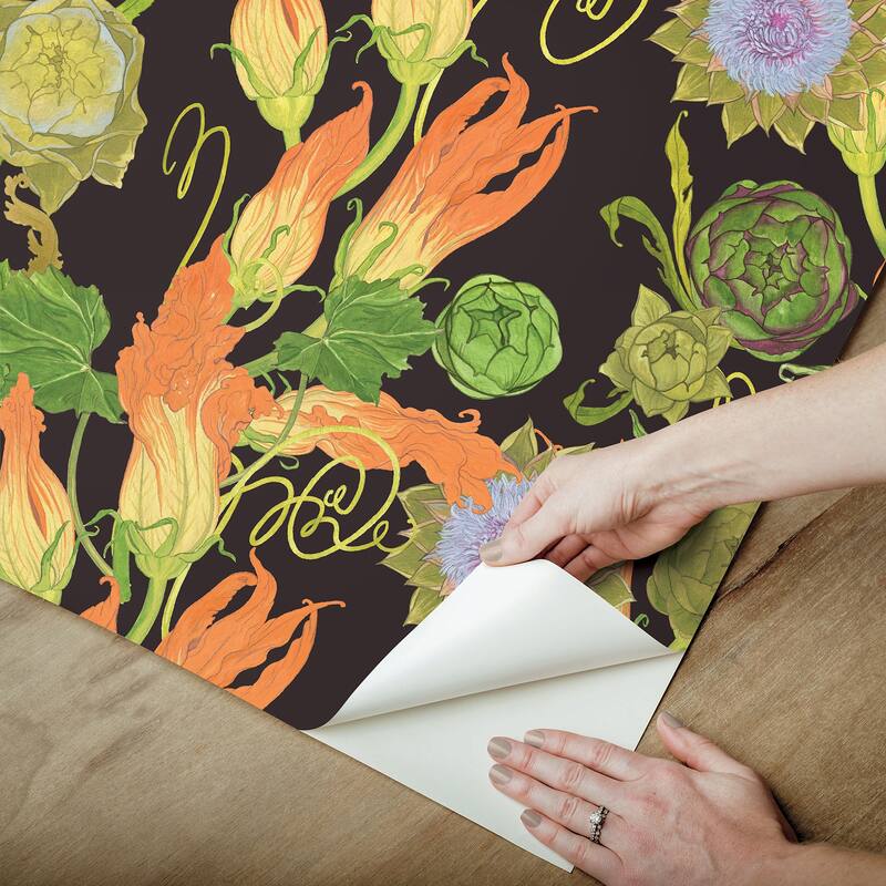 Rachel Antonoff Black Artichoke Peel Stick Wallpaper