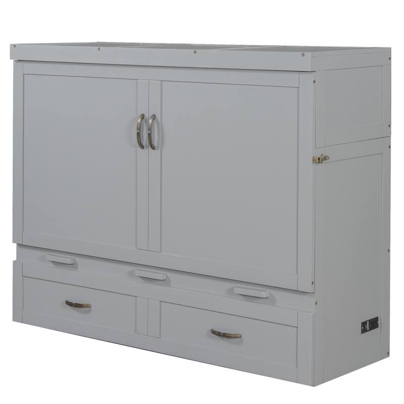 Space-Saving Murphy Bed with USB Ports & Drawers