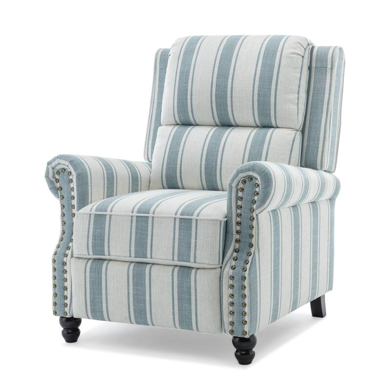 2 Set Manual Pushback Recliner Chair with Nailhead Trim