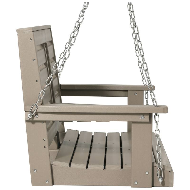 Nashville Poly 54 Inch Porch Swing with Folding Cup Holder