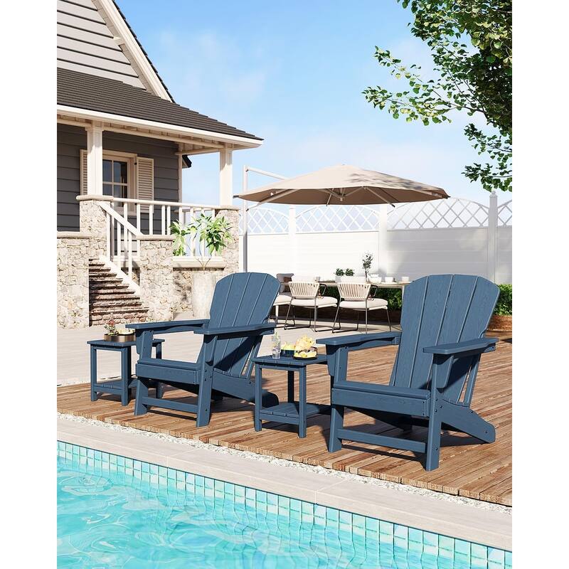 Folding Adirondack Chairs Set Of 1 HDPE Plastic Outdoor Chairs