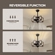 preview thumbnail 10 of 18, Industrial Black Caged Chandelier Ceiling Fan with Lights and Remote