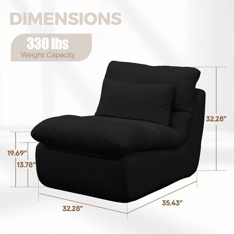 Sponge Single Sofa, 32" Boneless Sofa for Small Spaces Comfy Sofas with Removable Cover