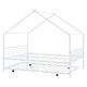 preview thumbnail 9 of 12, Metal Adorable House Full Size House Bed with Twin Size Trundle Bed
