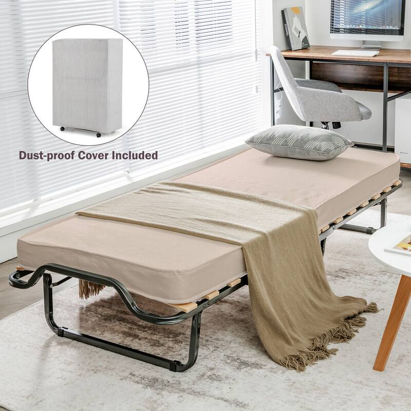 Rollaway Folding Bed with Memory Foam Mattress and Dust-Proof Bag