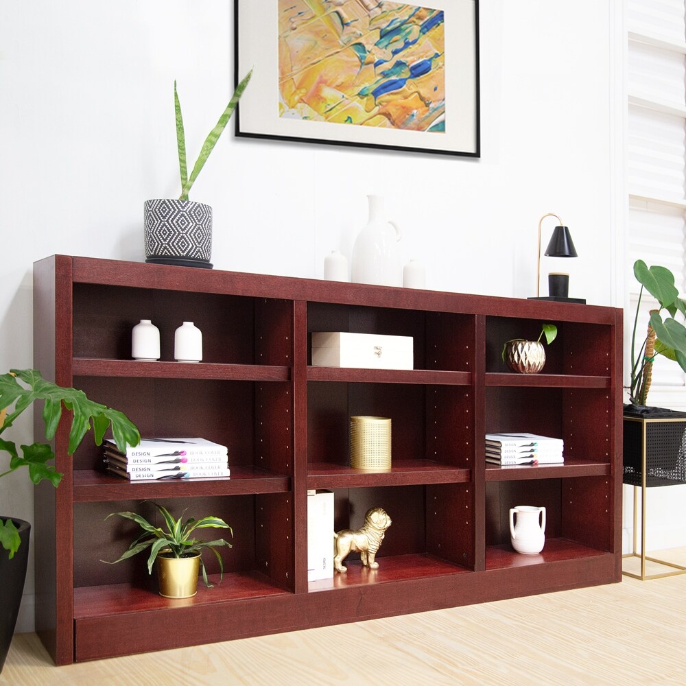 黒い木製シェルフ 6段　美品　2個あり Concepts in Wood Triple Wide Wood Bookcase, 9 Shelf, 36 inch Tall
