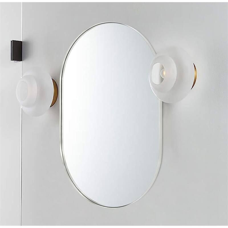 20"x 33" Metal Oval Mirror with Reinforced Hooks and Screws