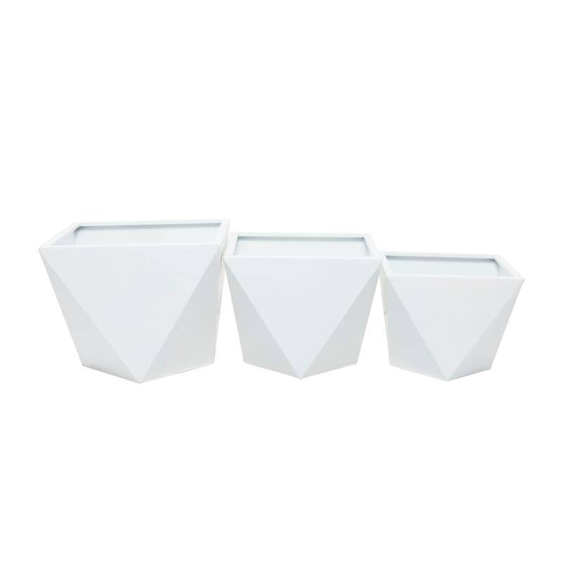 Metal Modern Planters (Set of 3) - S/3 18", 16", 15"W