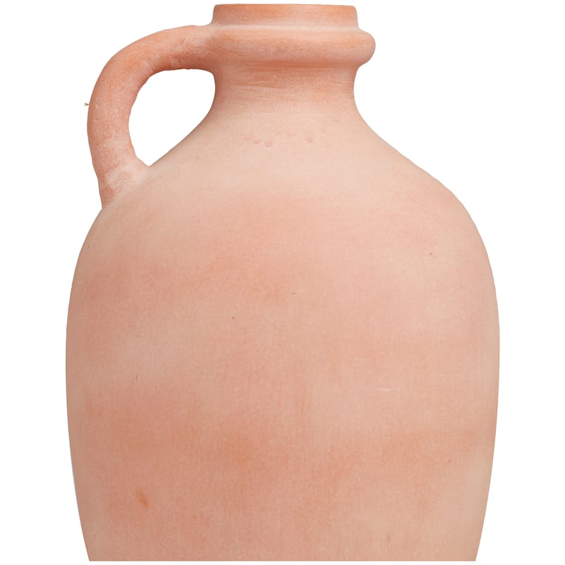 Orange Ceramic Terracotta Jug Vase with Handle