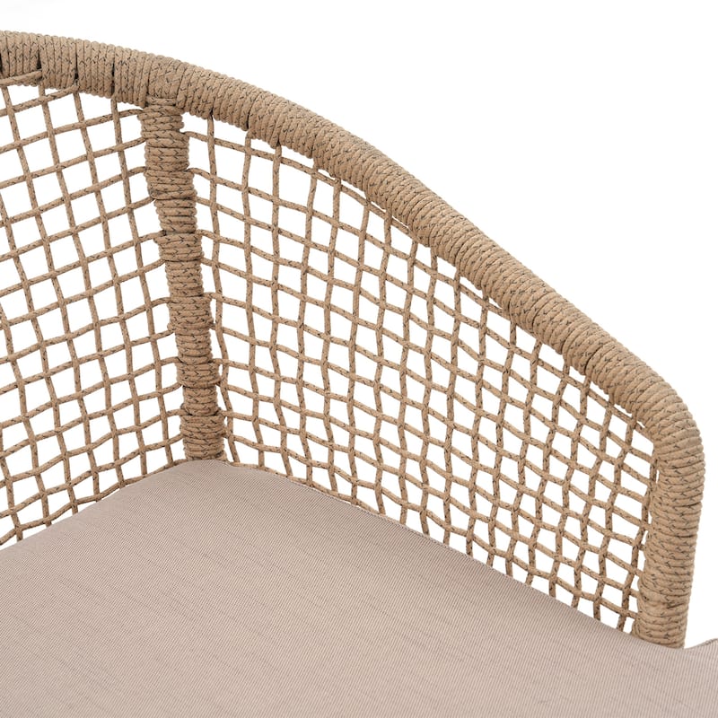 2 - Piece Woven Rope Patio Armchair Set with Cushions