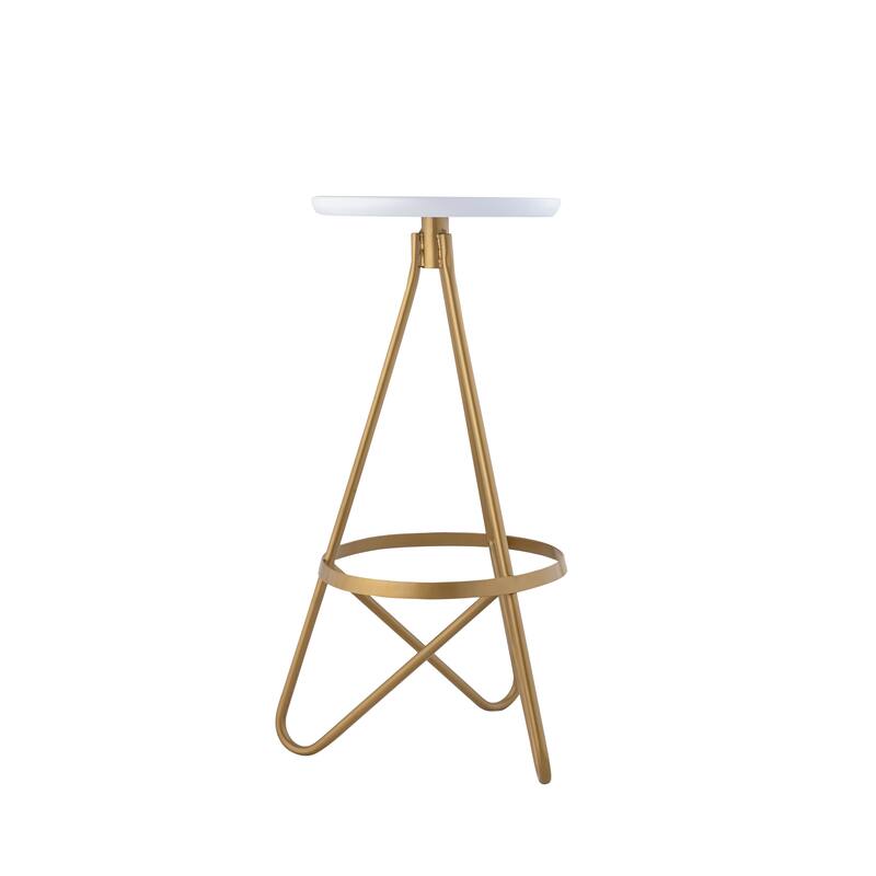 Hula 30" Modern Industrial Metal Backless Circular Bar Stool, by JONATHAN Y
