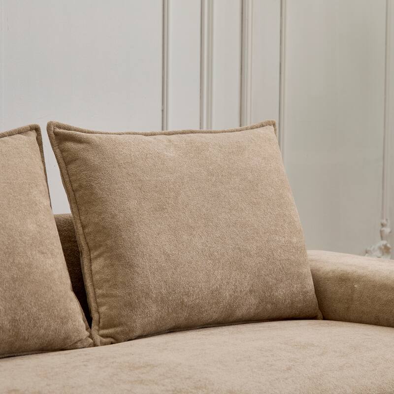 lgora Modern Upholstered 3-Seater Sofa with Wooden Frame Support