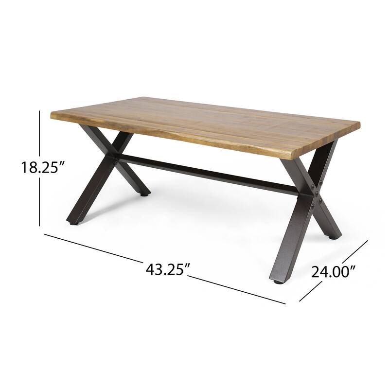 Outdoor Acacia Wood Coffee Table,End Table for Living Room Office