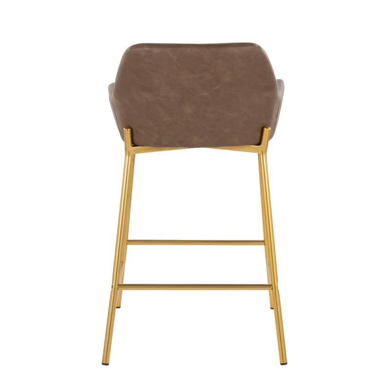 Silver Orchid Galotti Gold Fixed-Height Upholstered Counter Stool - Set of 2