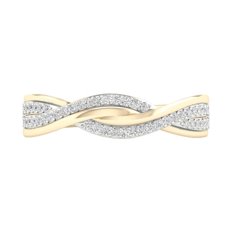 1/6ct TDW Diamond Criss Cross Promise Band in 10K Gold for Women