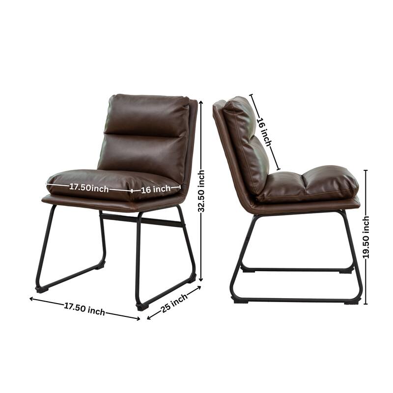 Trestle Dining Table Set with 4 Brown Upholstered Side Chairs