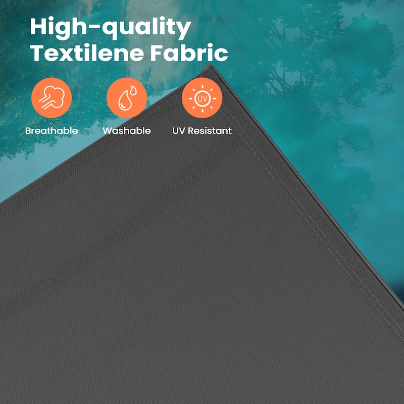 Patio Chaise Lounge Chair Adjustable Aluminum Outdoor Recliners with Wheel