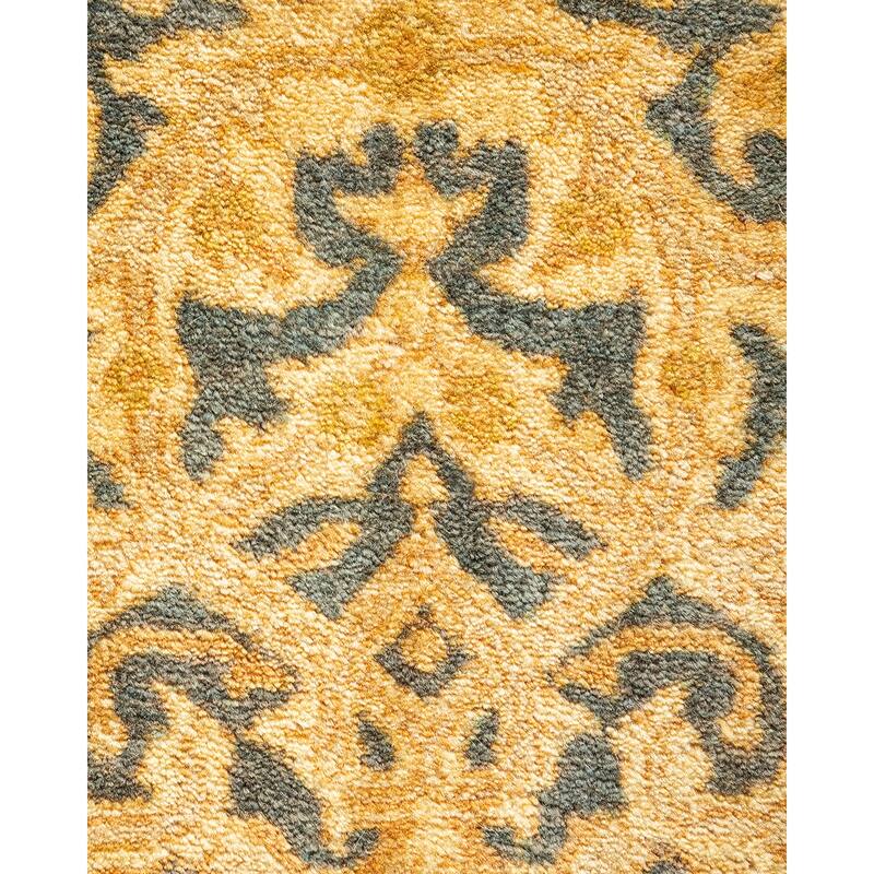 Overton Handknotted Wool Traditional Oriental Brown Area Rug - 6' x 9'