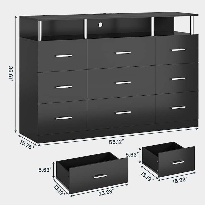 Dresser Bedroom Drawers Dressers Chests of Drawers Charging Station