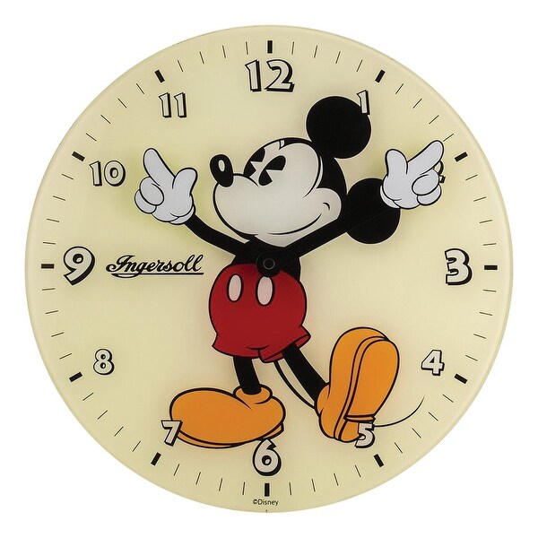 Shop Retro Mickey Mouse Glass Wall Clock Disney Ingersoll Watch