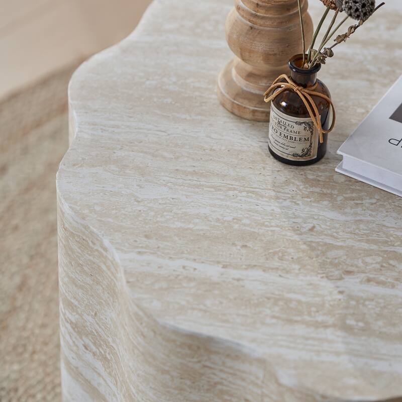 Set of 2 Round Coffee Tables for Living Room, Faux Mars Pattern Modern Minimalist Side Tables Accent End Table End Table