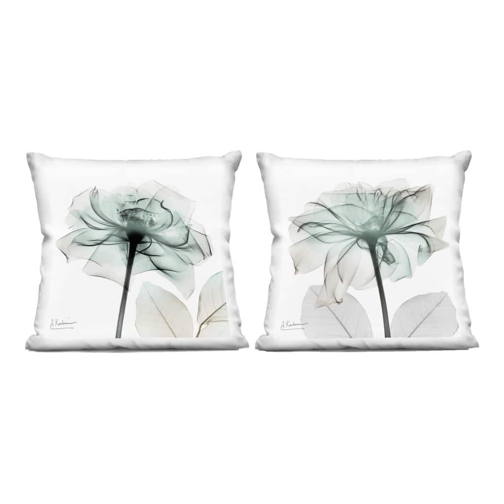 Stupell Serene Emerald Rose Decorative Printed Throw Pillow Design by Albert Koetsier (Set of 2)
