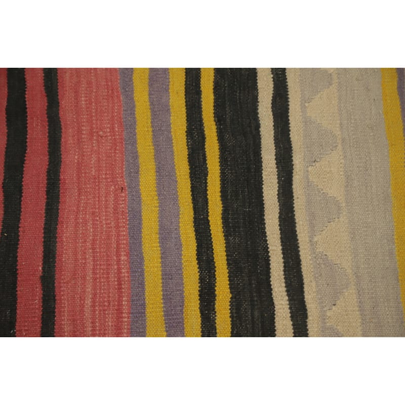 Hand Woven Oriental 100% Wool Carpet Southwestern Tribal Multi-Colored Kilim Area Rug - 9' 9'' X 8' 11''