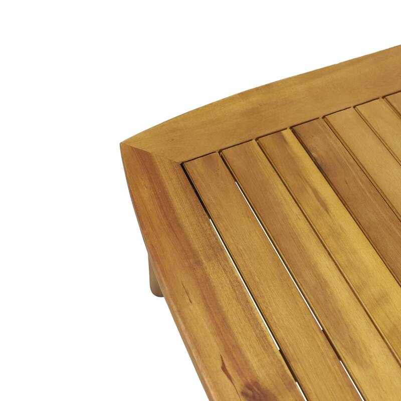 2 Piece Outdoor Patio Furniture Set, Acacia Wood Loveseat Sofa and Coffee Table Set with Cushions