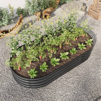 Raised Garden Bed Outdoor, Oval Large Metal Raised Planter Bed