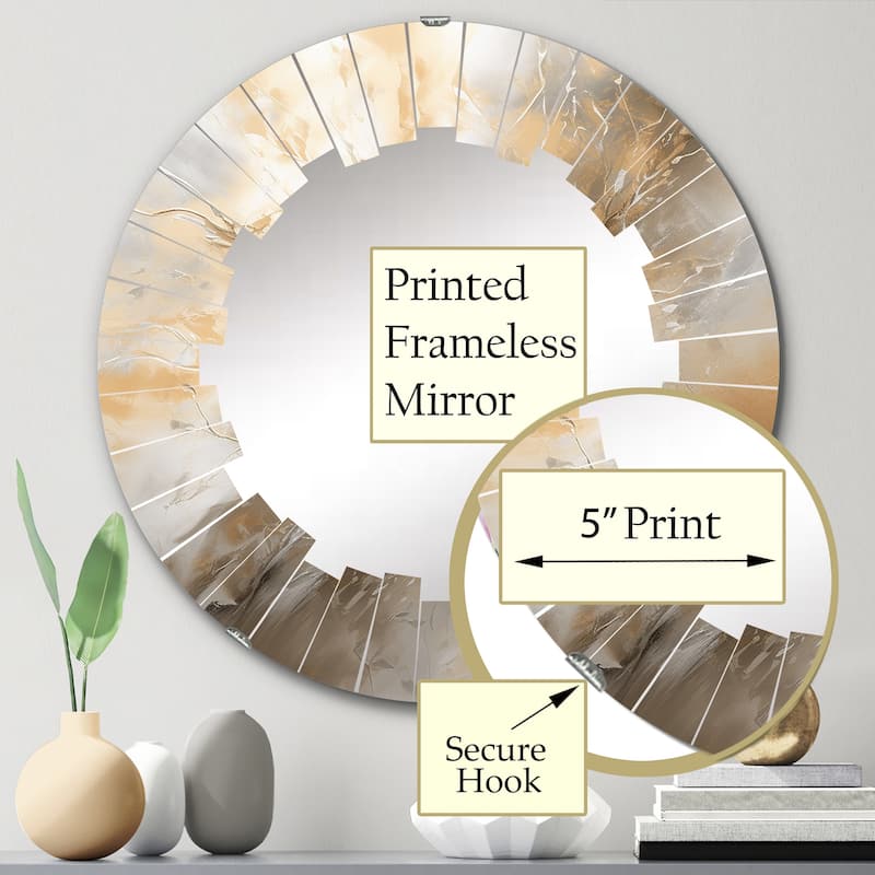 Designart "Gold and Silver Chromatic Essence I" Abstract Modern Wall Mirror