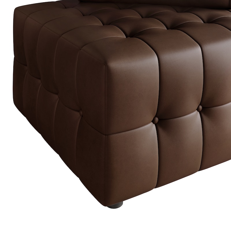 CraftPorch Elegance Button-Tufted PU Upholstered Corner Seat