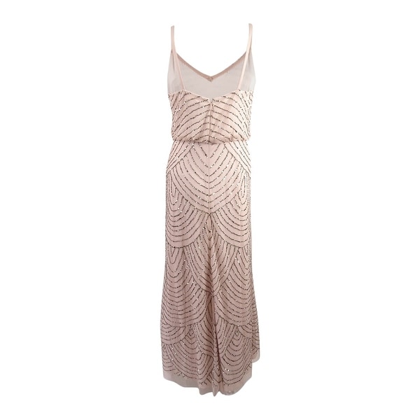 adrianna papell petite beaded blouson gown