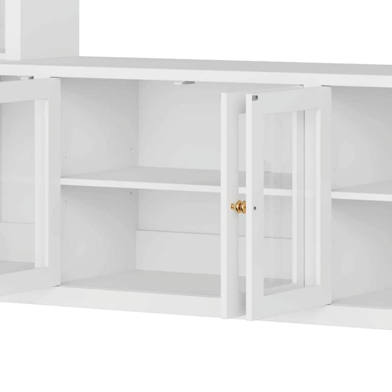 4-Piece Modern Entertainment Center Wall Unit with Bookshelves - All-in-1 Large TV Stand for TVs Up to 80"