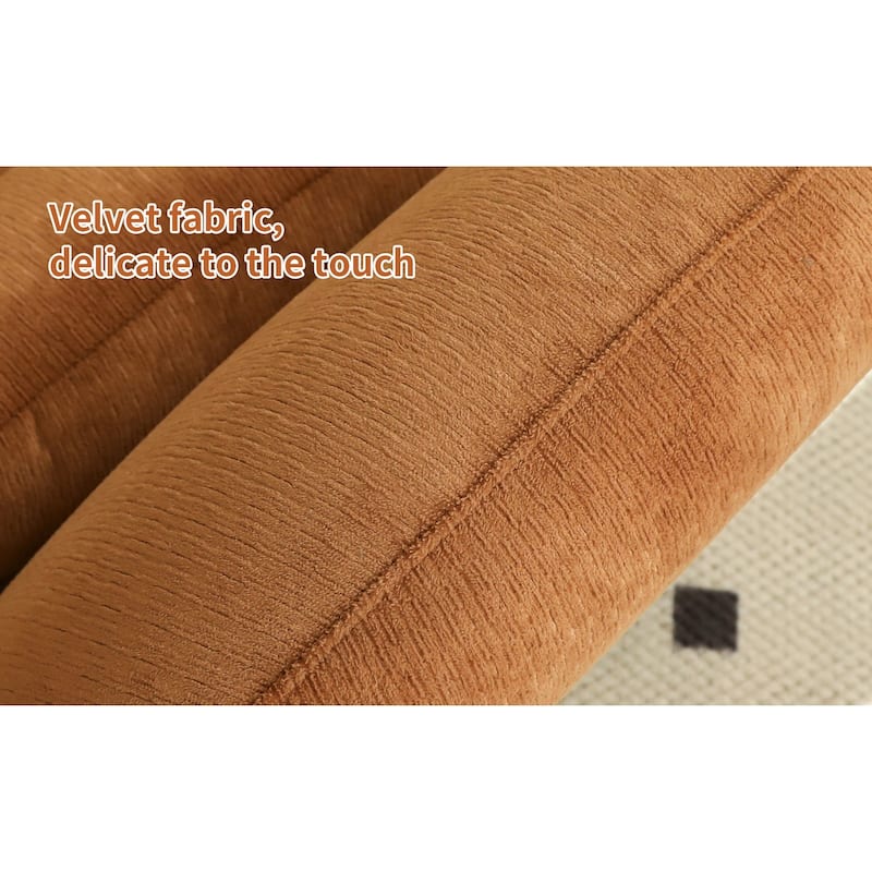 Cute Accent Chair with Solid Wood Legs, Velvet Living Room Chair with Soft Cushion, Cozy Bedroom Chair