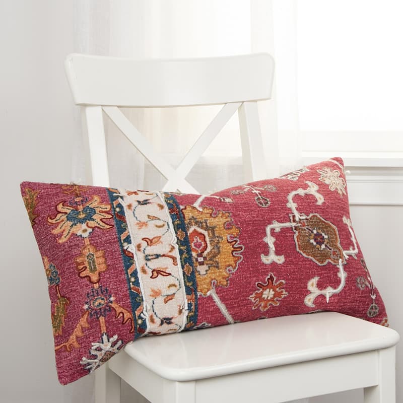 Color Rug Pattern Cotton Pillow Cover