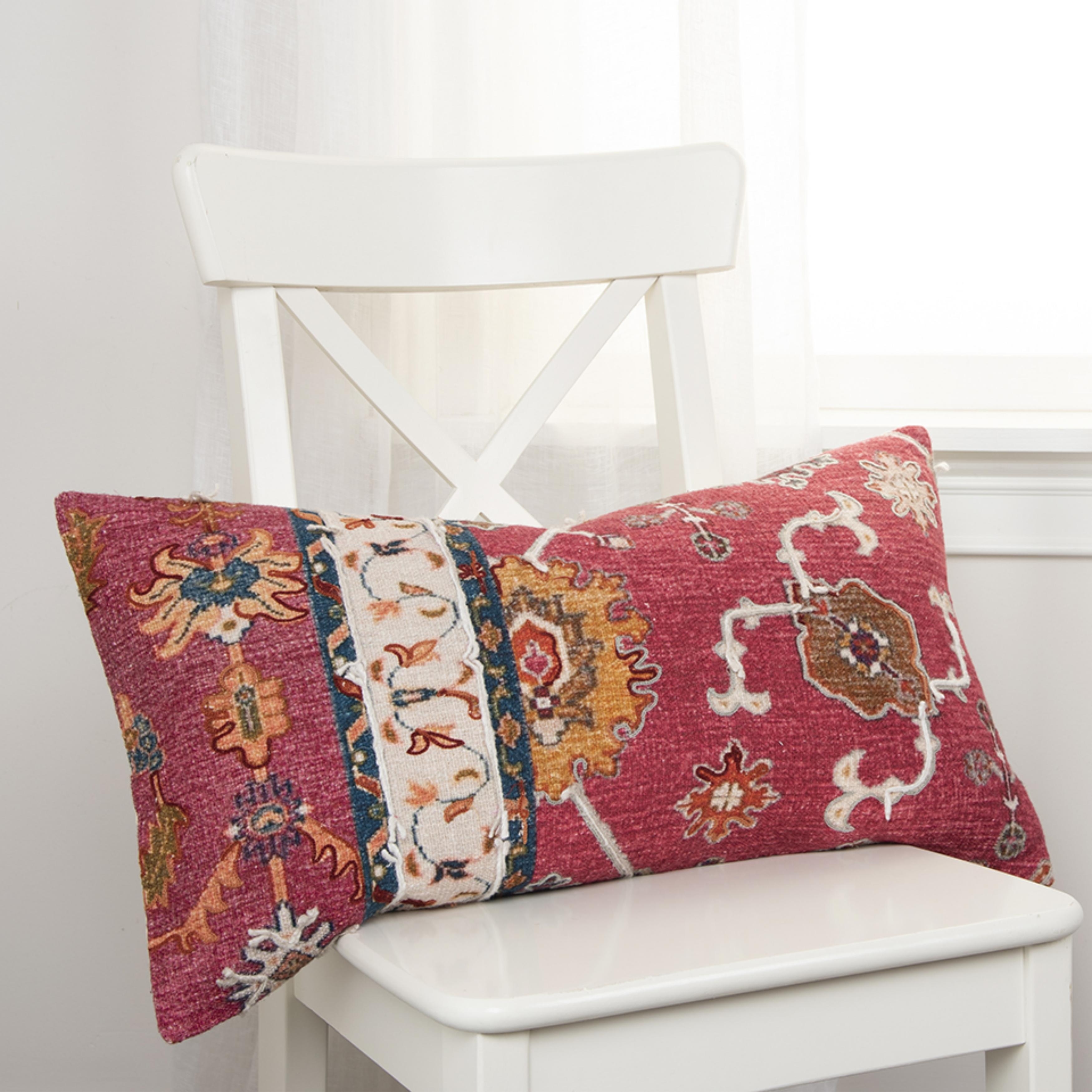 Color Rug Pattern Cotton Pillow Cover