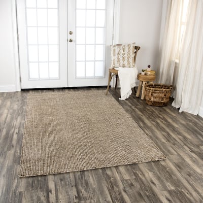 Alora Decor Storm Beige and Brown Hand-tufted Geometric Wool Rug