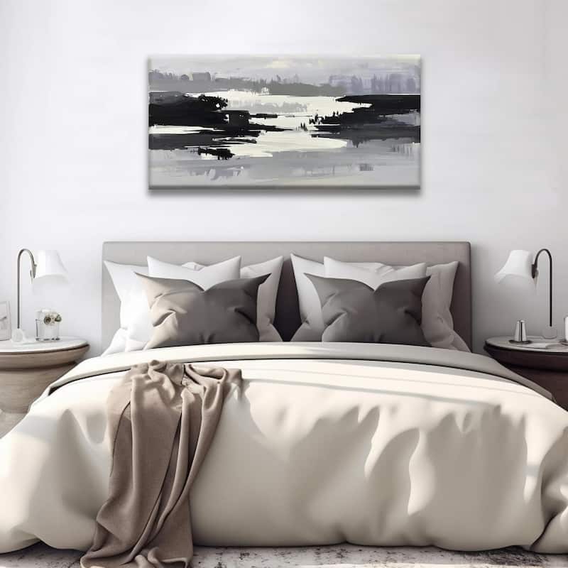 Black And White Abstract Wall Art Painting Canvas Art