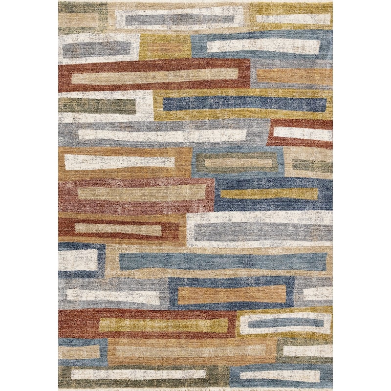 HomeRoots Geometric Modern Rectangle Area Rug - 5' X 8'