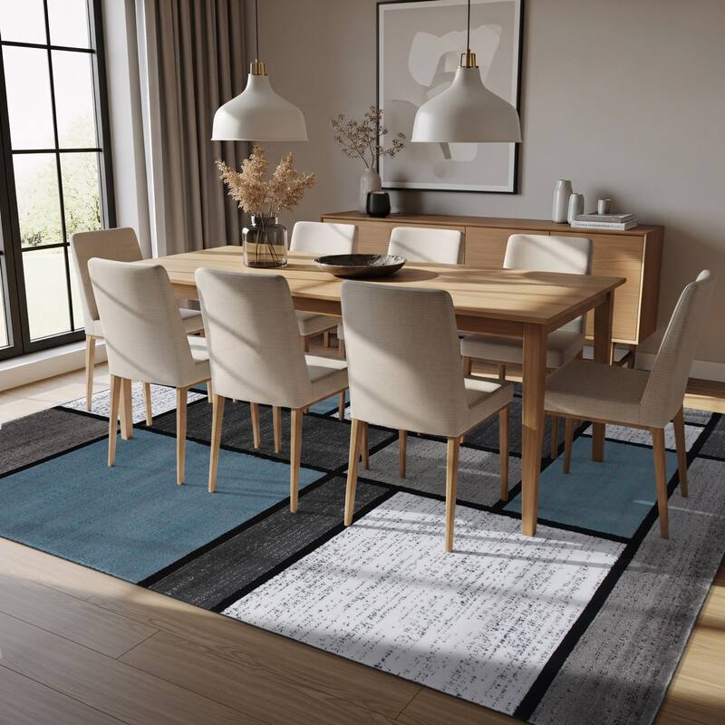 World Rug Gallery Contemporary Modern Boxed Color Block Area Rug