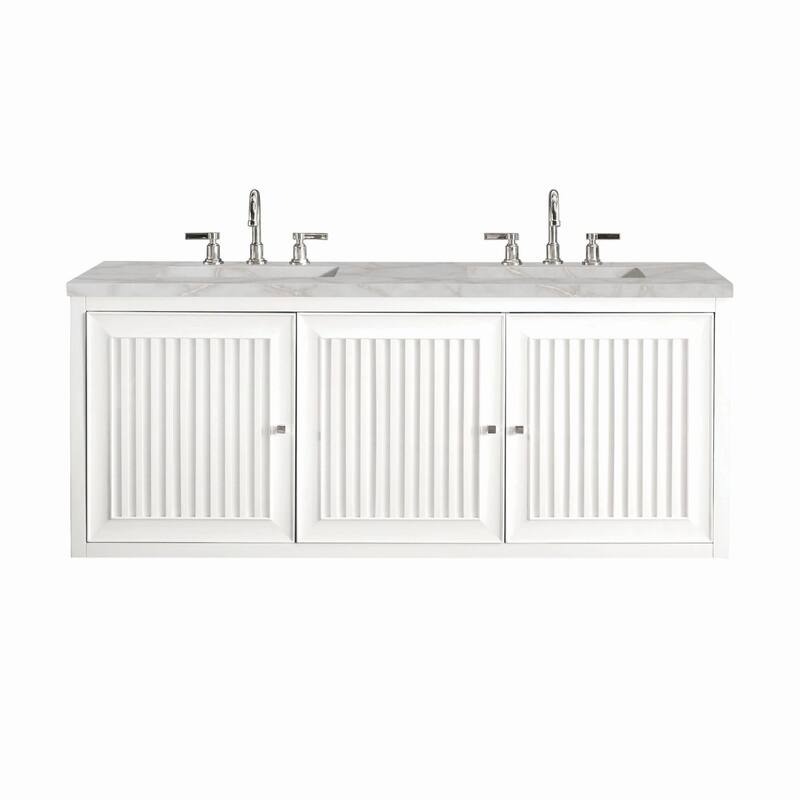 James Martin Vanities E645-V60D-3VSL Athens 60" Double Basin Poplar