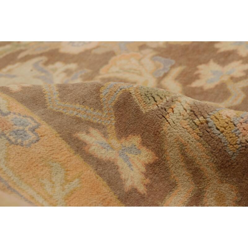 ECARPETGALLERY Hand-knotted Finest Agra Jaipur Brown Wool Rug - 7'9 x 9'9