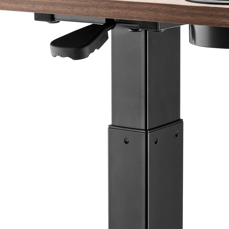 Anmytek Height Adjustable Overbed Table with Flip Top and Wheels Wood Black
