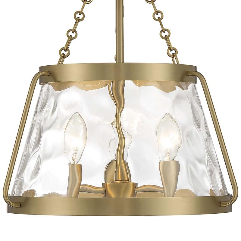 Savoy House 6-1802-3 Crawford 3 Light 15" Wide Semi-flush Ceiling - Warm Brass
