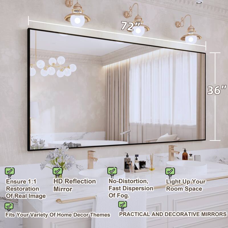 QuivaraView Wall Mounted Aluminum Frame Bathroom Vanity Mirror
