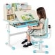 preview thumbnail 4 of 16, Height Adjustable Children School Home Study Table and Chair Set with Tilted Desktop for 3-12 Years Old