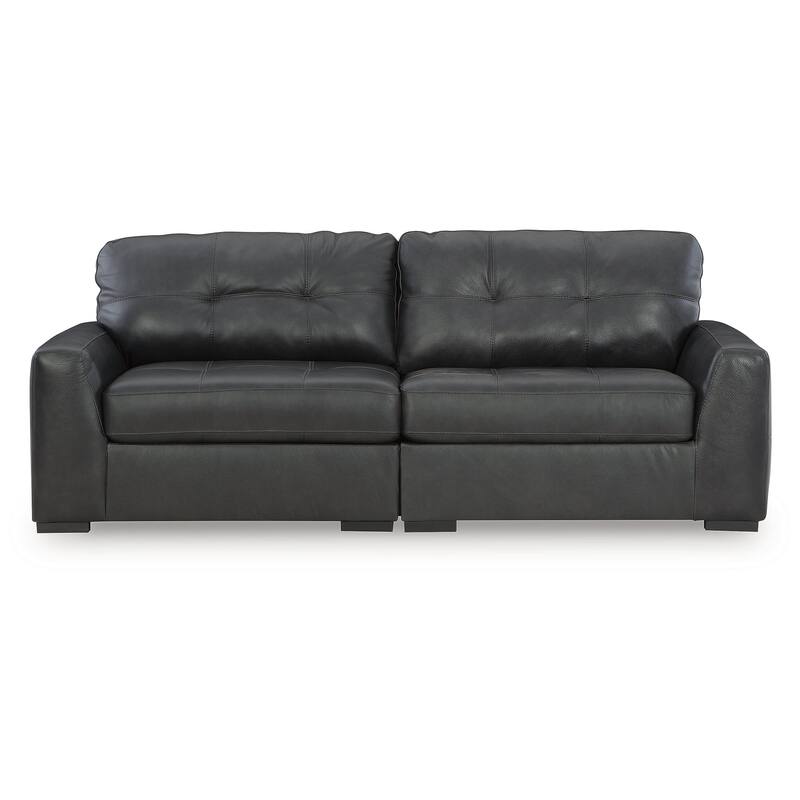 Signature Design by Ashley Brindley Pier Black 2-Piece Sectional Loveseat - 96"W x 39"D x 40"H